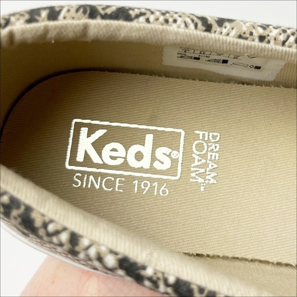 Keds Snake Print Slip-On Sneakers 8 neutral natural reptile Dream Foam shoes - Picture 8 of 11